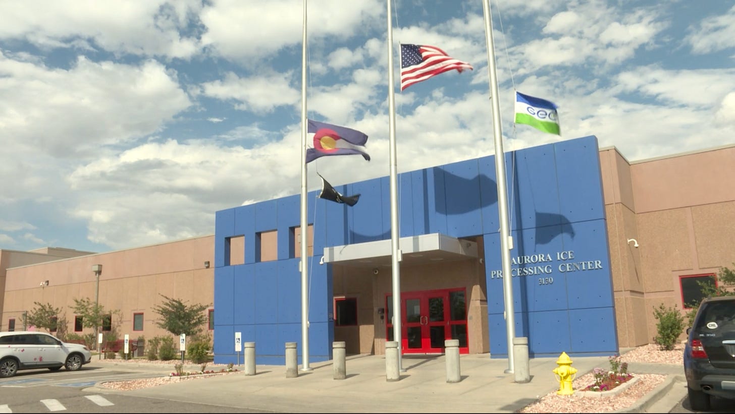 ICE detention facility run by the GEO Group in Aurora, Colorado