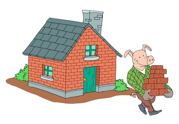 The Little Pig with the House of Bricks | Three little pigs, Little pigs, Three  little pigs story