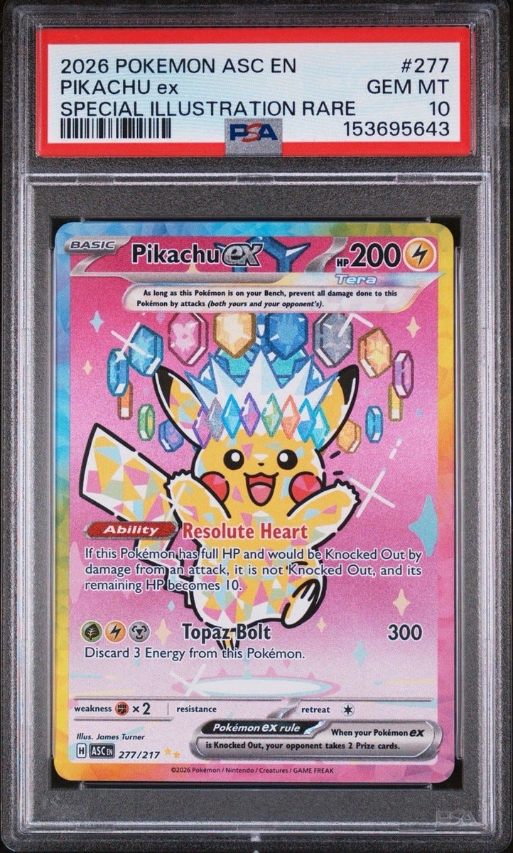 2026 POKEMON PIKACHU EX #277 ASCENDED HEROES SPECIAL ILLUSTRATION RARE PSA 10 2026 POKEMON PIKACHU EX #277 ASCENDED HEROES SPECIAL ILLUSTRATION RARE PSA 10