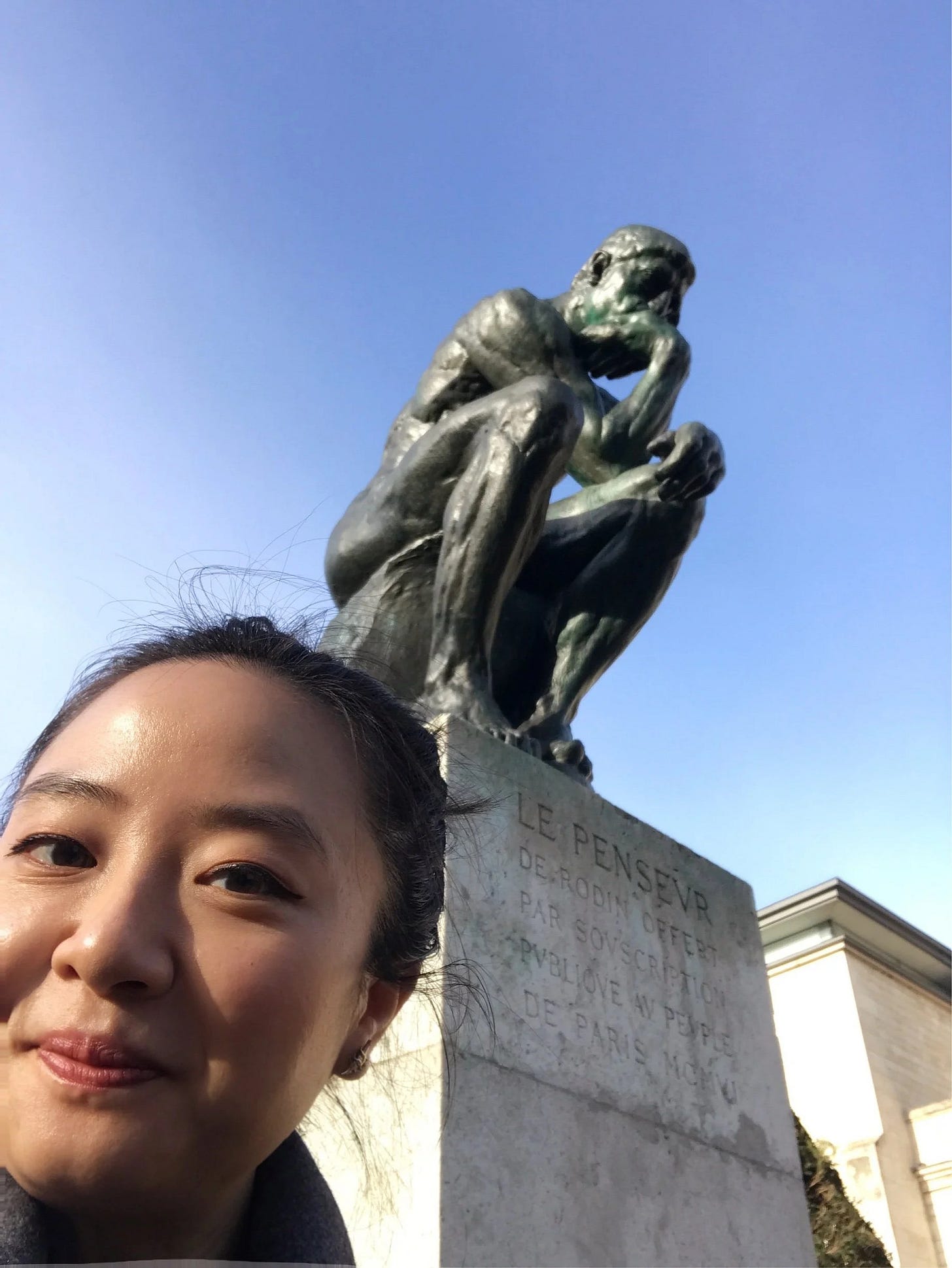 A necessary selfie with the one and only, The Thinker by Auguste Rodin A necessary selfie with the one and only, The Thinker by Auguste Rodin