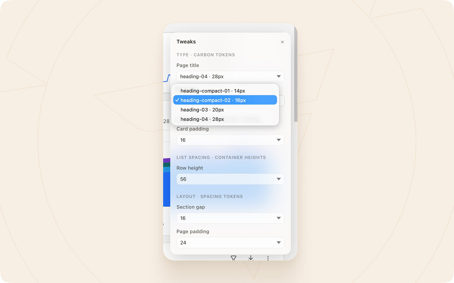 Form with tweaks options Form with tweaks options