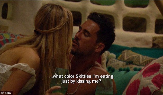 bachelor in paradise josh and amanda skittle kiss bachelor in paradise josh and amanda skittle kiss