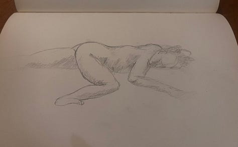 life drawing of female nude