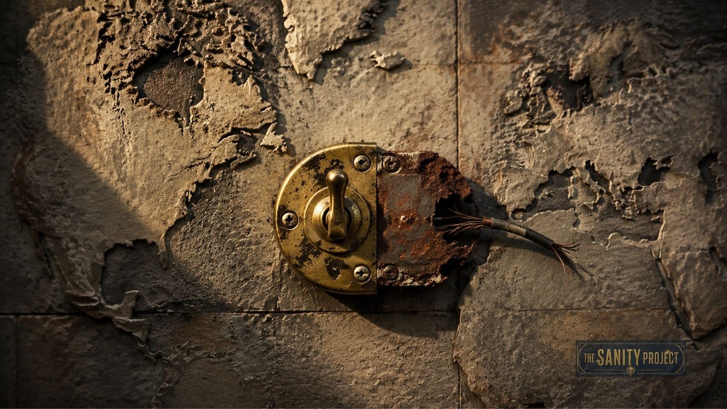 Weathered brass switch shaped like a map of the North Atlantic, half corroded, symbolizing NATO’s fractured trust Weathered brass switch shaped like a map of the North Atlantic, half corroded, symbolizing NATO’s fractured trust