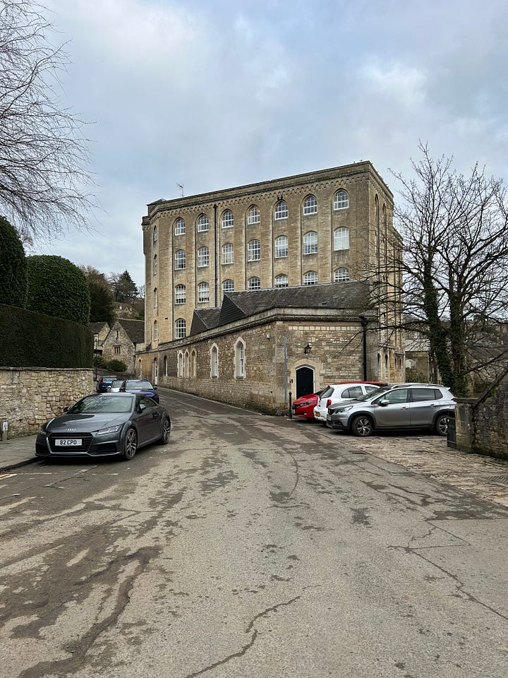 Two photos of Abbey Mill, Church Street, Bradford on Avon Images: Roland's Travels