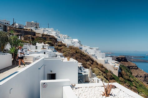 Views along the Fira to Oia hike