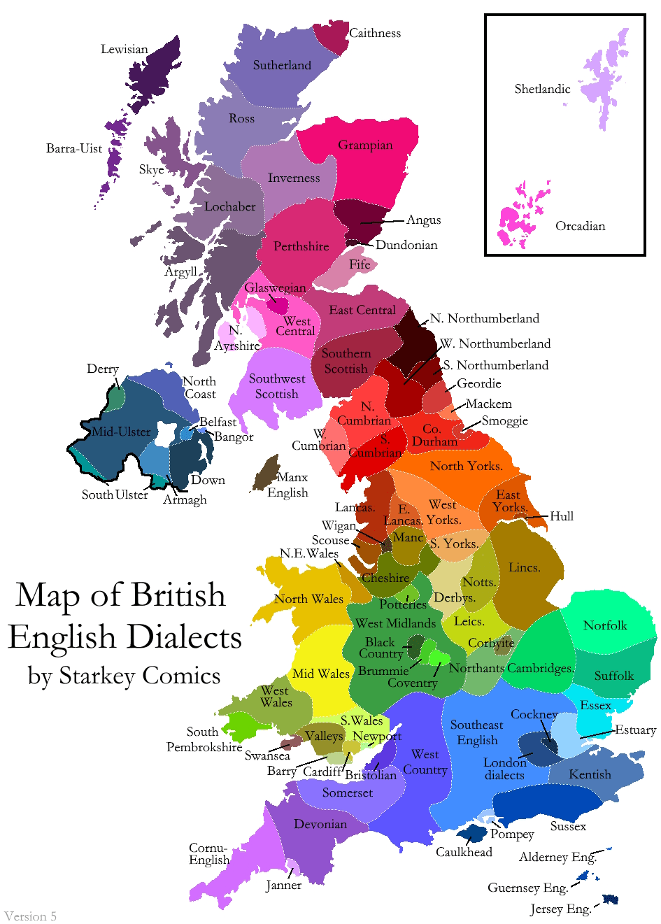 Map of British English dialects
