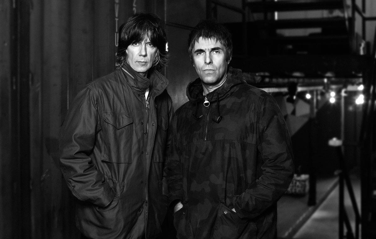 John Squire and Liam Gallagher