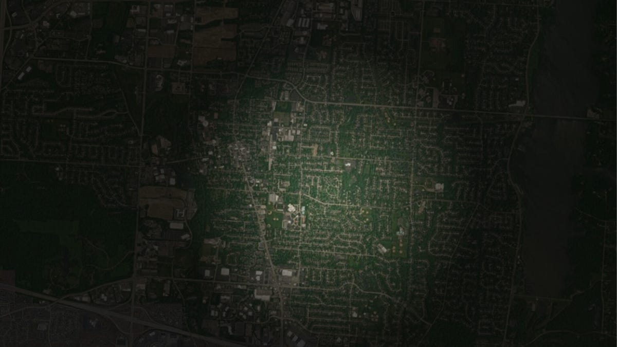 A map view showing how much light can be reflected with a satellite. A map view showing how much light can be reflected with a satellite.
