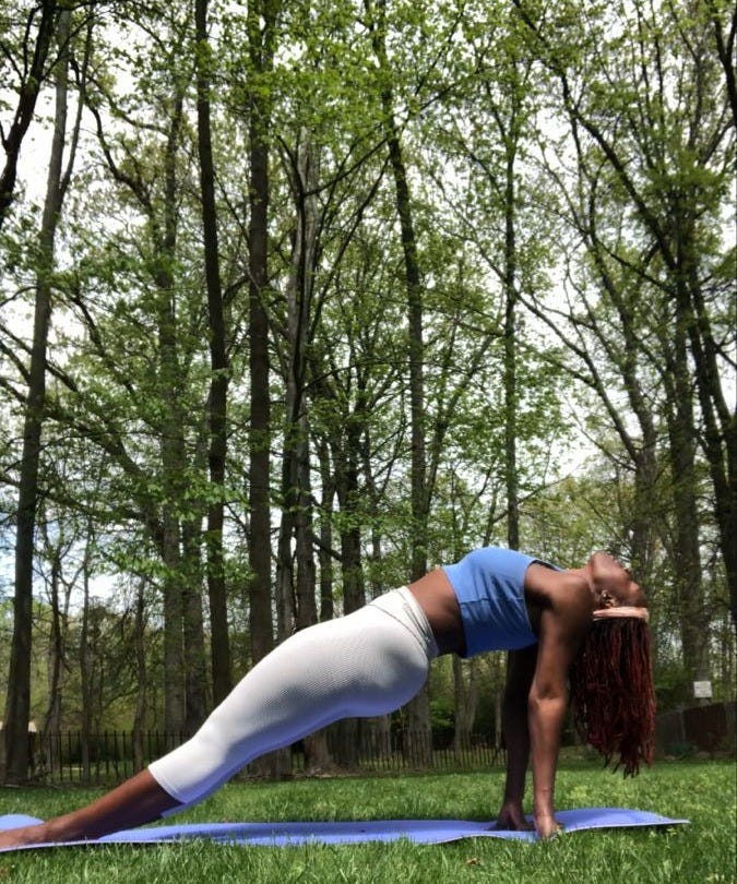 Reverse plank pose