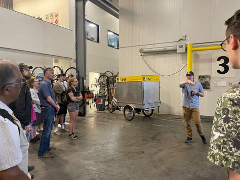 Tours: Bike with Us: Deliver Goods in the Zero-Emission Delivery Zone, Transit Tour to Tigard’s Power to the Pedal E-Bike Share Pilot, Inviting Joy and Wonder Through Walking: A Forest Bathing-Inspired Experience, TriMet’s Powell Bus Operations Facility, Annual OATS Bike Ride
