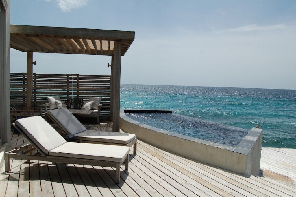 The water villa balcony