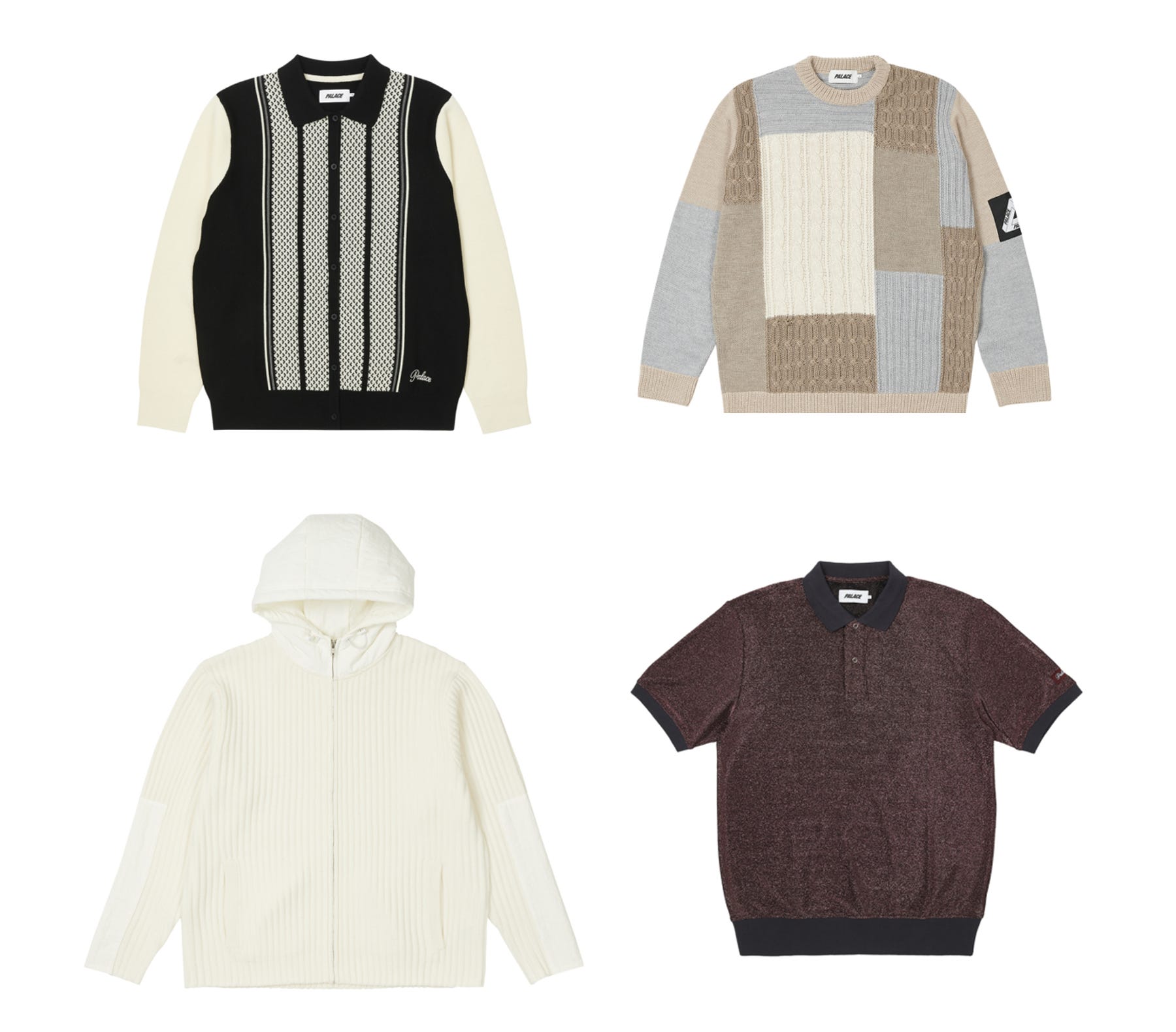 トップス PALACE 25SPRING PATCHWORK ZIP KNIT BLACK トップス PALACE 25SPRING PATCHWORK ZIP KNIT BLACK Patchwork