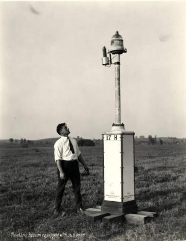 Beacon light to guide night time air travel