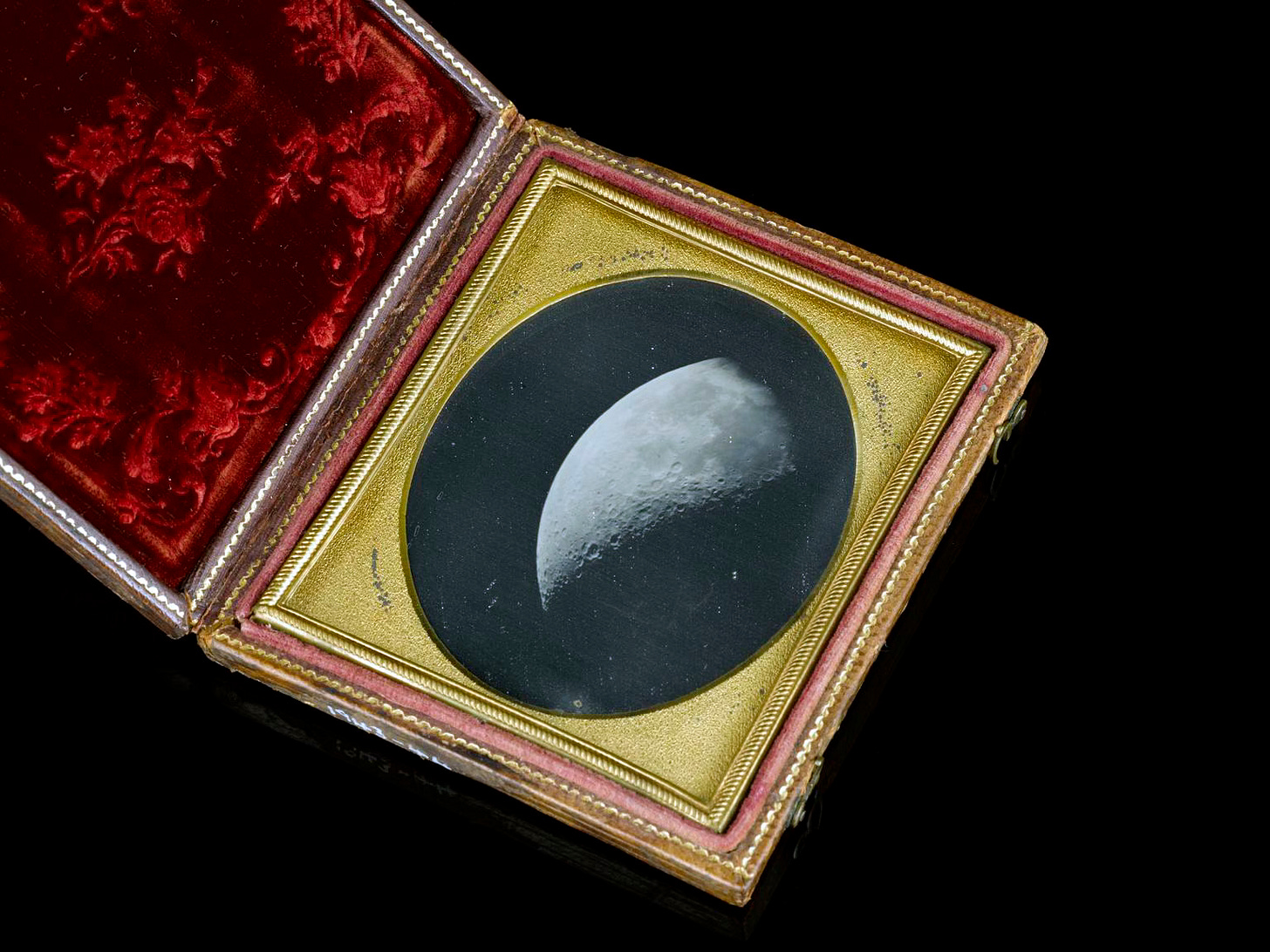 John Whipple, William Bond, and George Bond, The Moon, No. 37, 1851, daguerreotype made through Great Refractor Equatorial Mount Telescope, Harvard College Observatory, case size 4-½ x 3-¼ inches