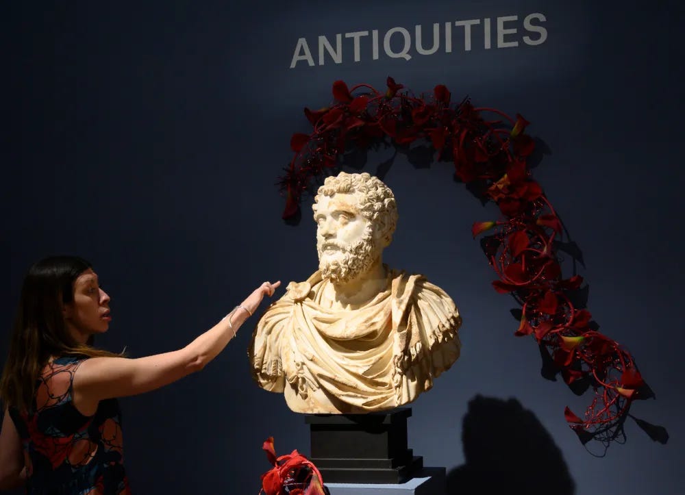 Bust of Emperor Didius Julianus (reigned 193 CE), a ruler who died a violent death. His reign lasted just 66 days, the shortest in the unified Roman Empire. He was executed a little over two months after purchasing the throne in what became known as the “Auction of the Empire.” Bust of Emperor Didius Julianus (reigned 193 CE), a ruler who died a violent death. His reign lasted just 66 days, the shortest in the unified Roman Empire. He was executed a little over two months after purchasing the throne in what became known as the “Auction of the Empire.”