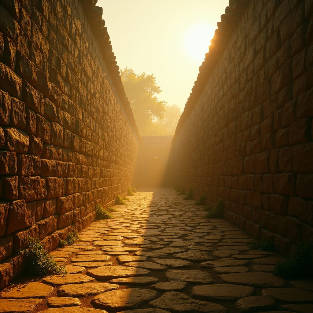 Majestic masonry wall system in Jamaica, bathed in warm, golden cinematic light Majestic masonry wall system in Jamaica, bathed in warm, golden cinematic light