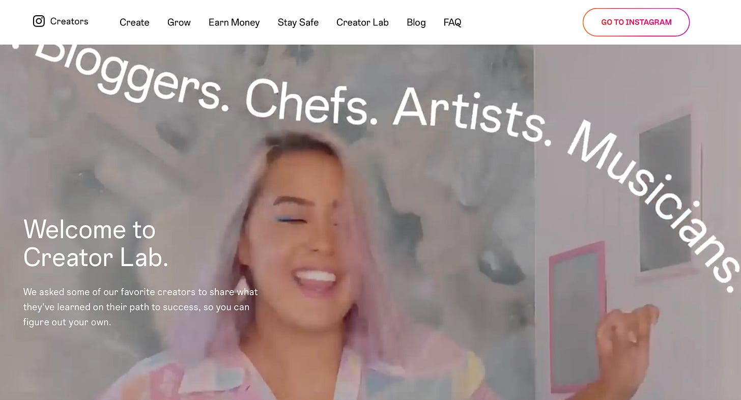 Screenshot of Instagram's new Creator Lab Screenshot of Instagram's new Creator Lab