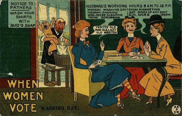 r/menwritingwomen - Anti-Suffragette political cartoons from the early 1900s are wild