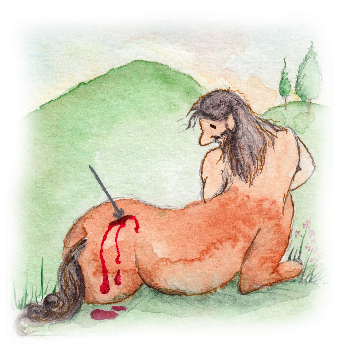 Chiron centaur collapsed by the arrow Chiron centaur collapsed by the arrow