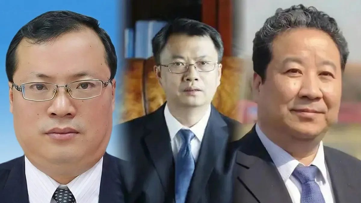 同時被解除全國人大代表資格的「軍工高層」分別是（左至右）：周新民、羅琦與劉倉理。（取自百度百科）