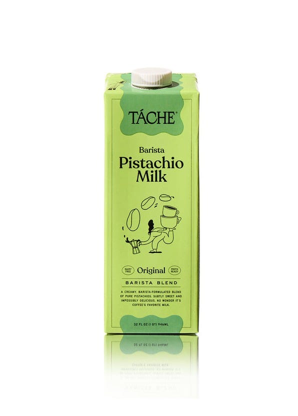 Barista pistachio milk for dairy-free coffee and espresso