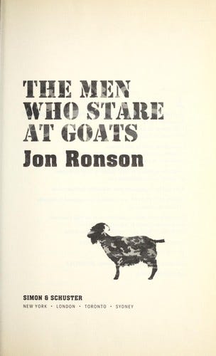 Men who stare at goats by Jon Ronson | Open Library Men who stare at goats by Jon Ronson | Open Library