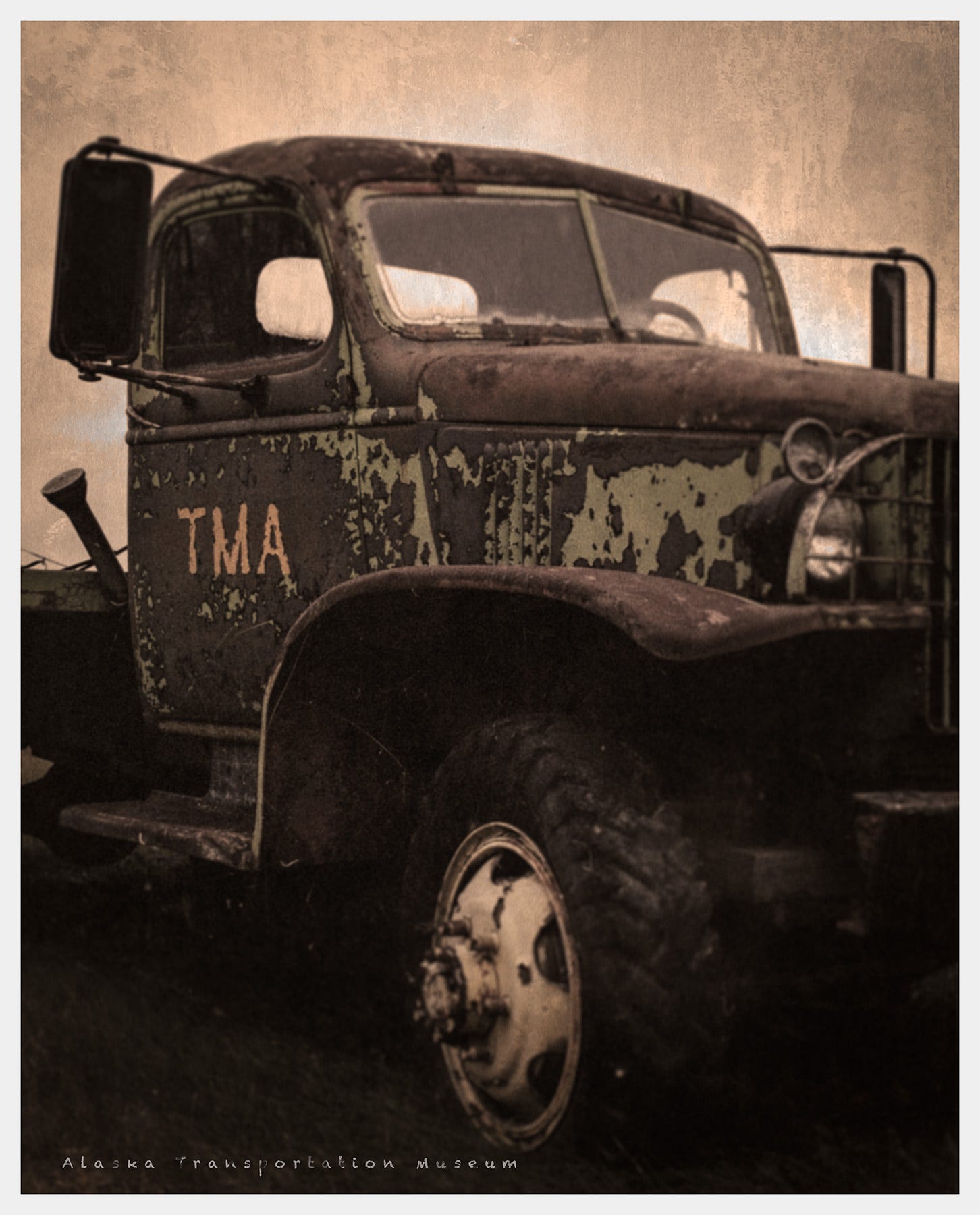 A vintage truck at the Alaska Museum of Transportation and Industry, Alaska.