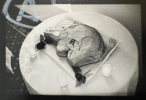 Analog photos of cakes at weddings by Angela Cappetta.