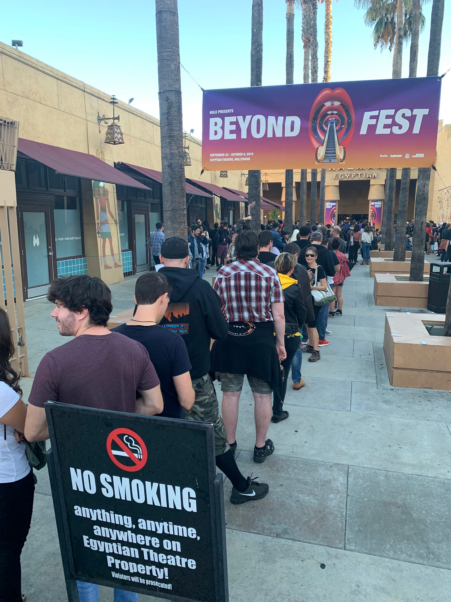 The queue at the Egyptian Theatre, 6 October 2019.
