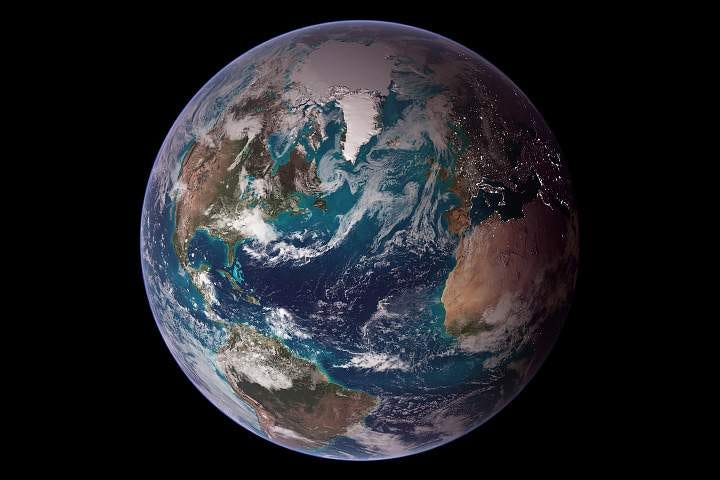 Image of the Earth, via NASA.