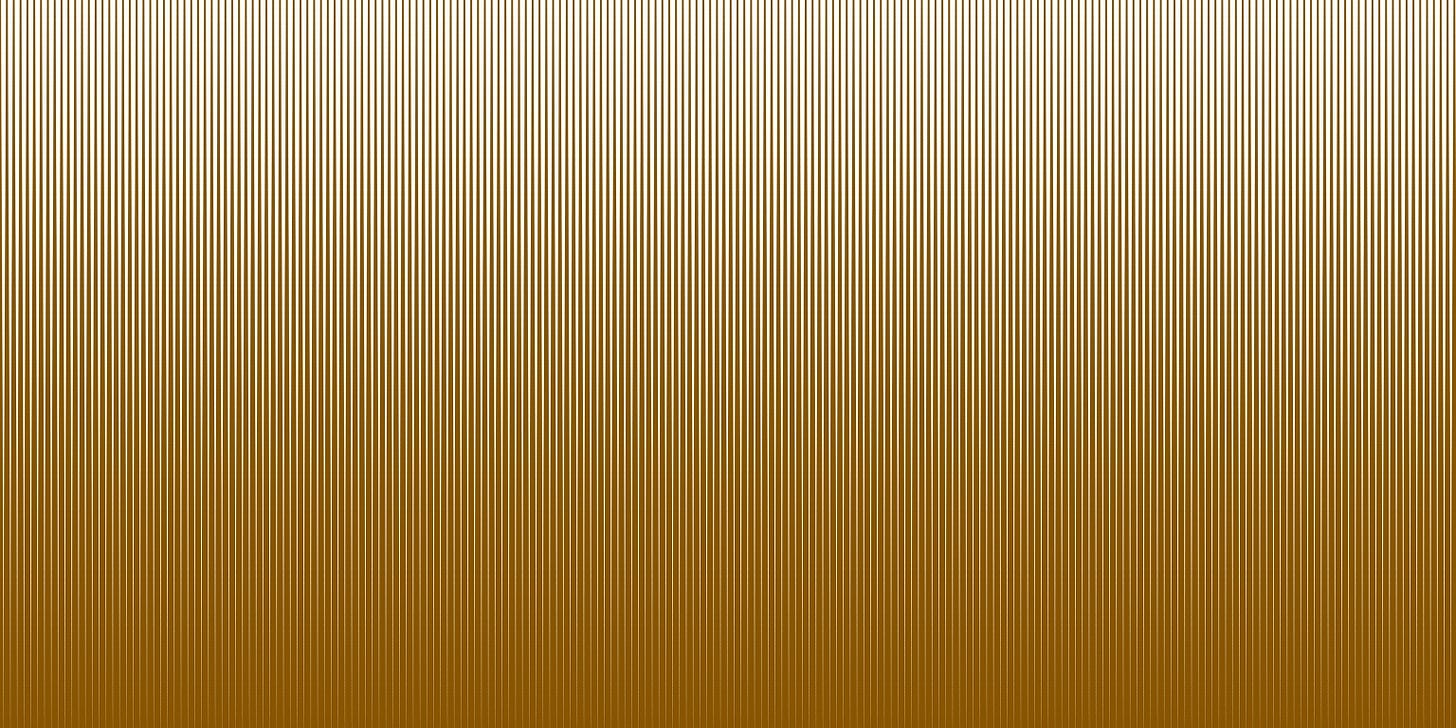 A painting of isosceles triangles in gold/orang.
