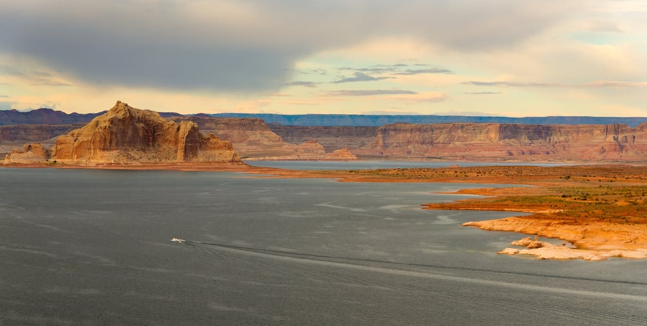 Free Drone Shot of Lake Powell Stock Photo