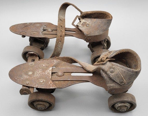 Antique Original Metal Adjustable Roller Skates - Etsy Antique Original Metal Adjustable Roller Skates - Etsy