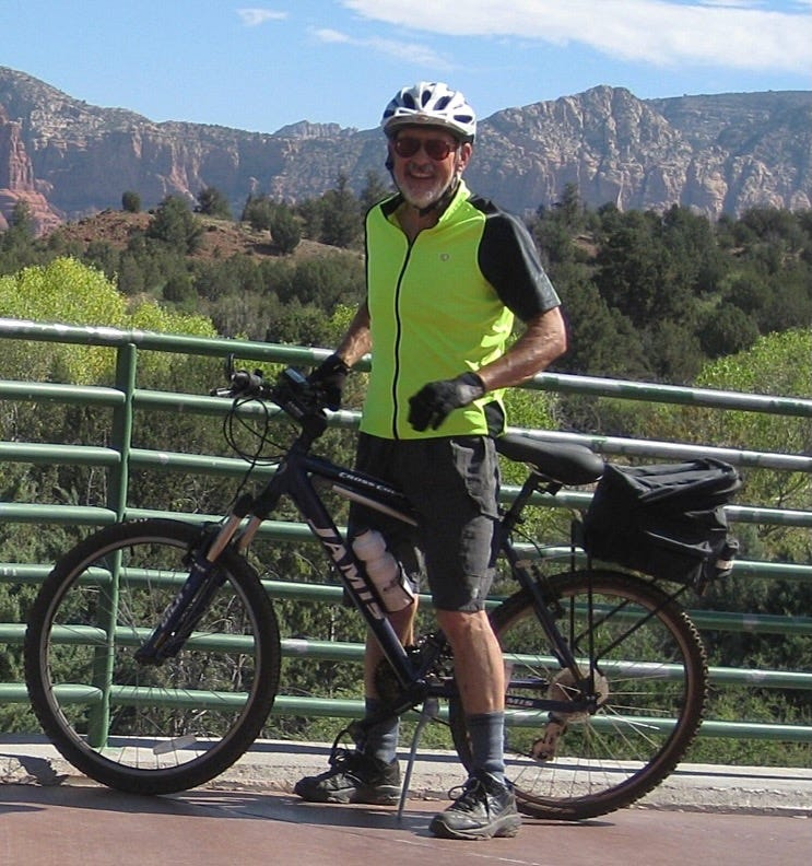 Fred on his mountain bike