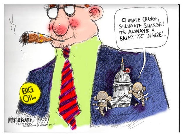 Political cartoon climate change Big Oil | The Week