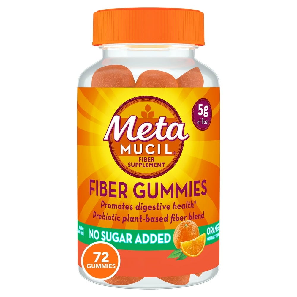 Metamucil Fiber Supplement Gummies, Orange Flavor, 72 Ct - Walmart.com ...