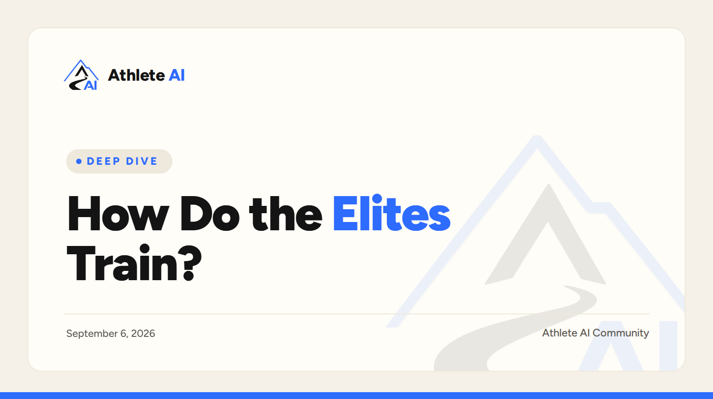 How Do the Elites Train? An AI Study of Ethiopian Marathoners