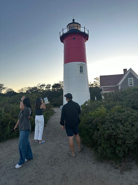 left: Eagle Wing Inn; middle: Nausset Lighthouse; right: Nausset Lighthouse Beach
