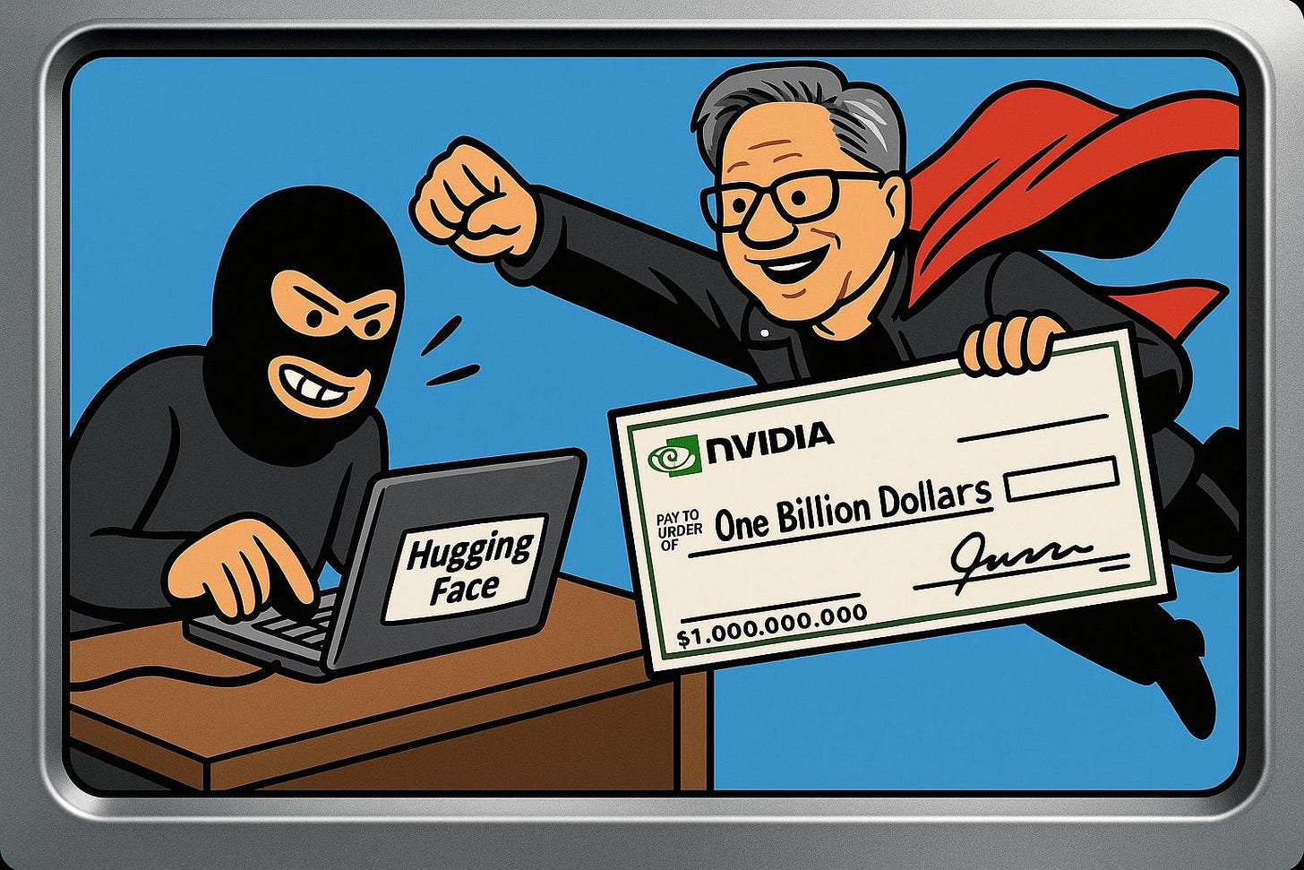 NVIDIA Invests $1 Billion in Hugging Face — Editorial Cartoon