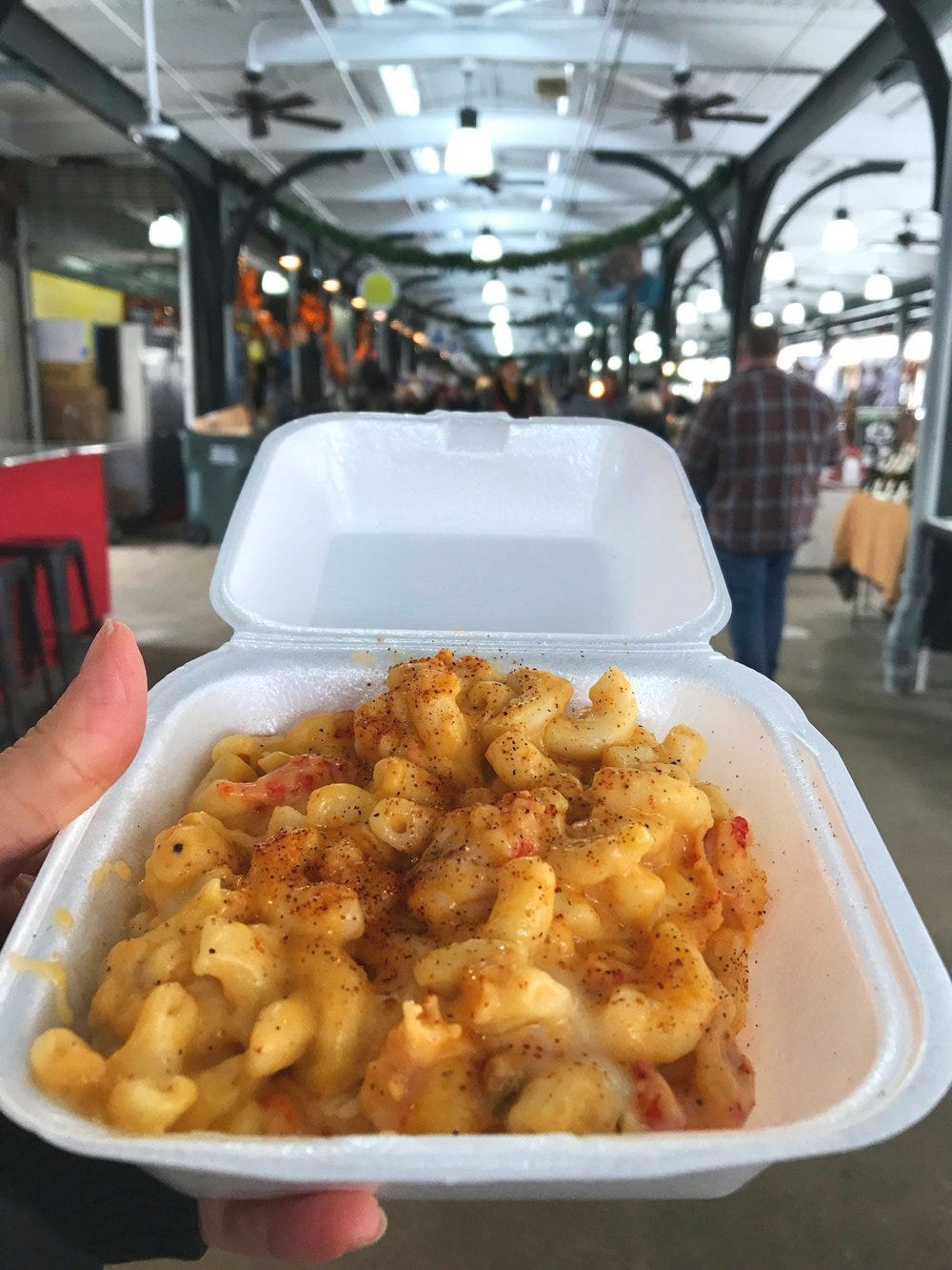 Crawl fish Mac and Cheese at the French Market, NOLA Crawl fish Mac and Cheese at the French Market, NOLA