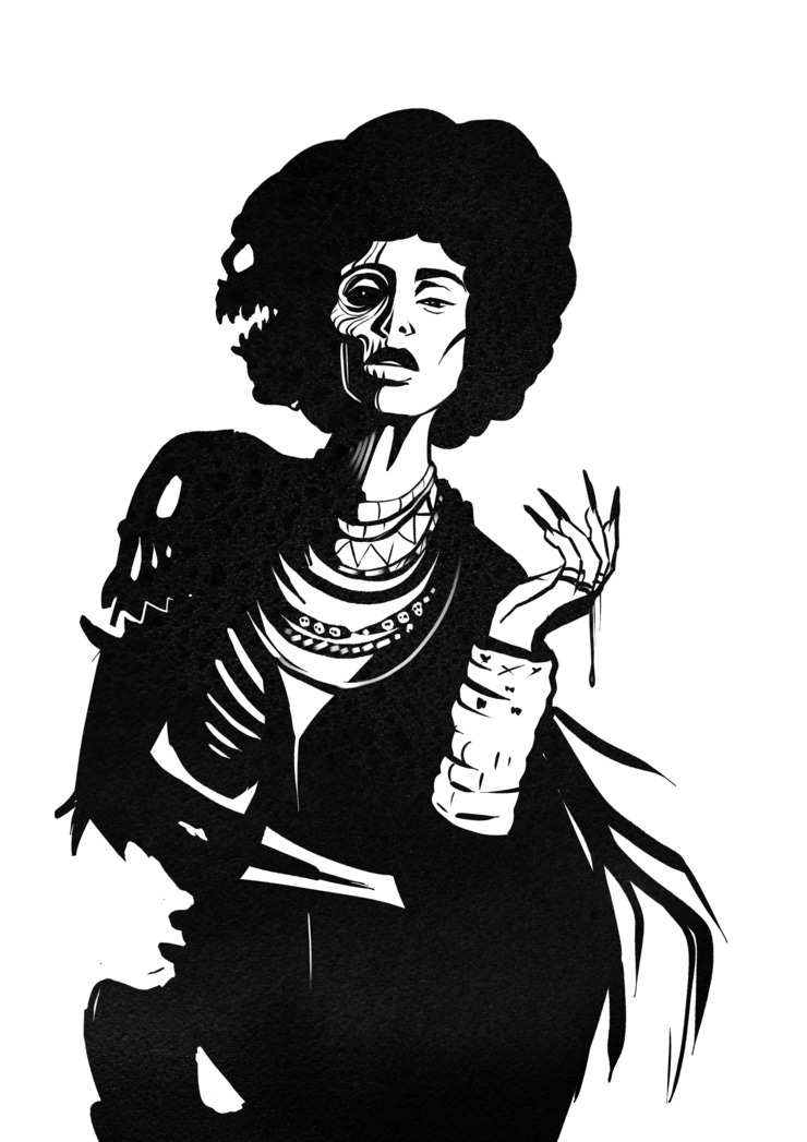 Famine (female afro version)