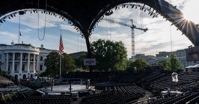 Lights! Camera! Cage match! The White House lawn's Octagon is ready for Trump's 80th birthday bash | NEWS10 ABC Lights! Camera! Cage match! The White House lawn's Octagon is ready for Trump's 80th birthday bash | NEWS10 ABC