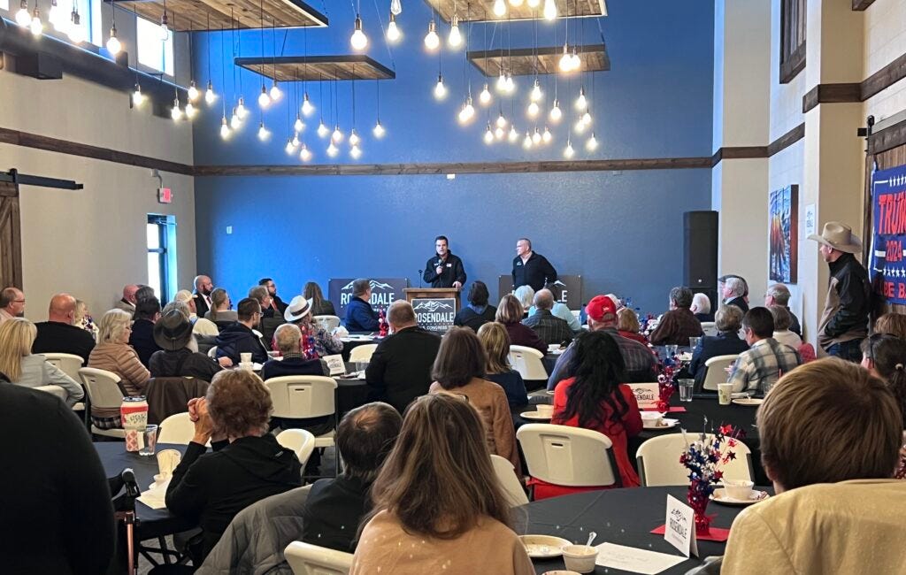 Rosendale tours Montana with Gaetz ahead of decision on political future