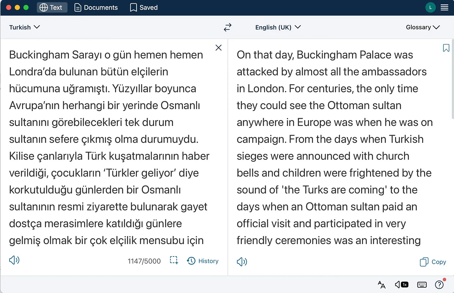 Translating text with DeepL