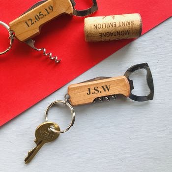 Personalised Wine Bottle Opener Key Ring Personalised Wine Bottle Opener Key Ring