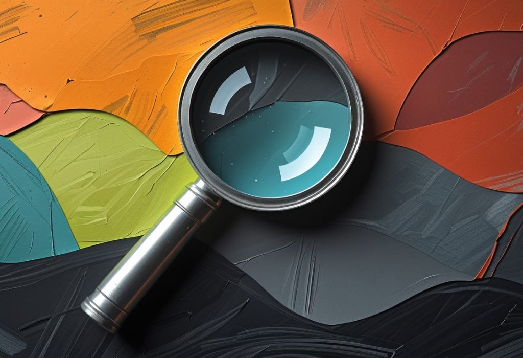 Magnifying glass on a colorful background Magnifying glass on a colorful background