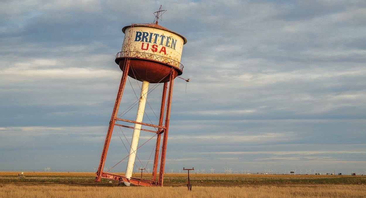 photograph of water tower in groom