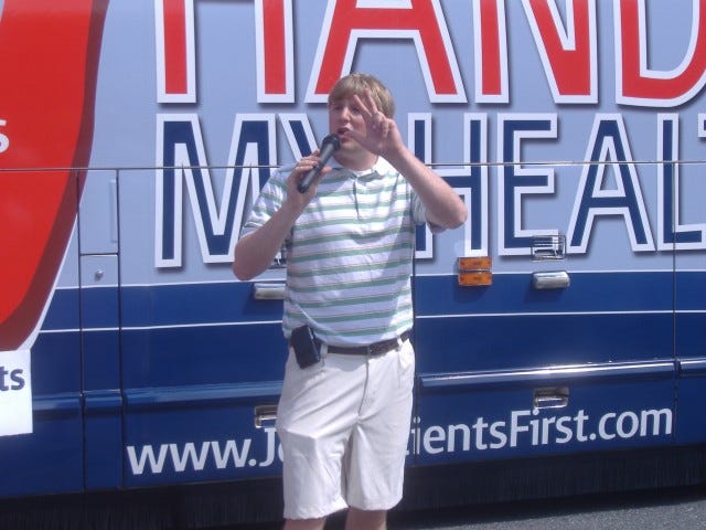 Dave Schwartz, the head of AFP Maryland, makes a point during the Ocean City rally. Dave Schwartz, the head of AFP Maryland, makes a point during the Ocean City rally.