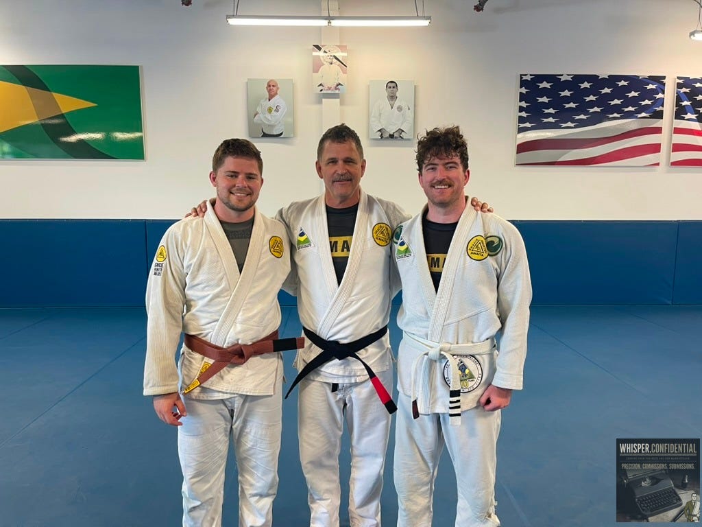 The Schaeffer boys with Wes Schaeffer, The Sales Whisperer® as Wes receives his black belt in Brazilian Jiu-Jitsu